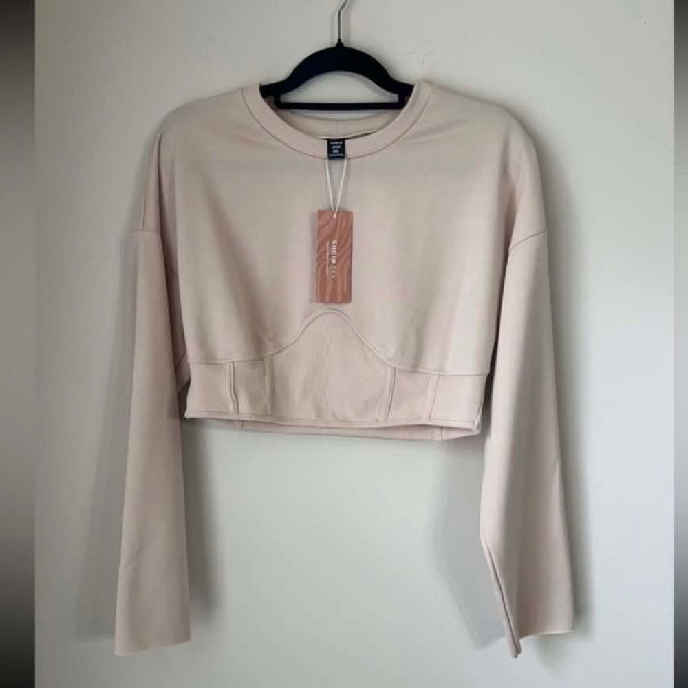 NWT SHEIN SXY Curve Corset Crop
Sweatshirt | Beige Tan I Plus Size 0X